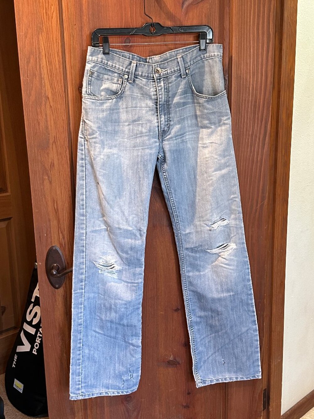 VINTAGE LEVI'S Silver Tab Men's Distressed Boot Cut Jeans 33x34